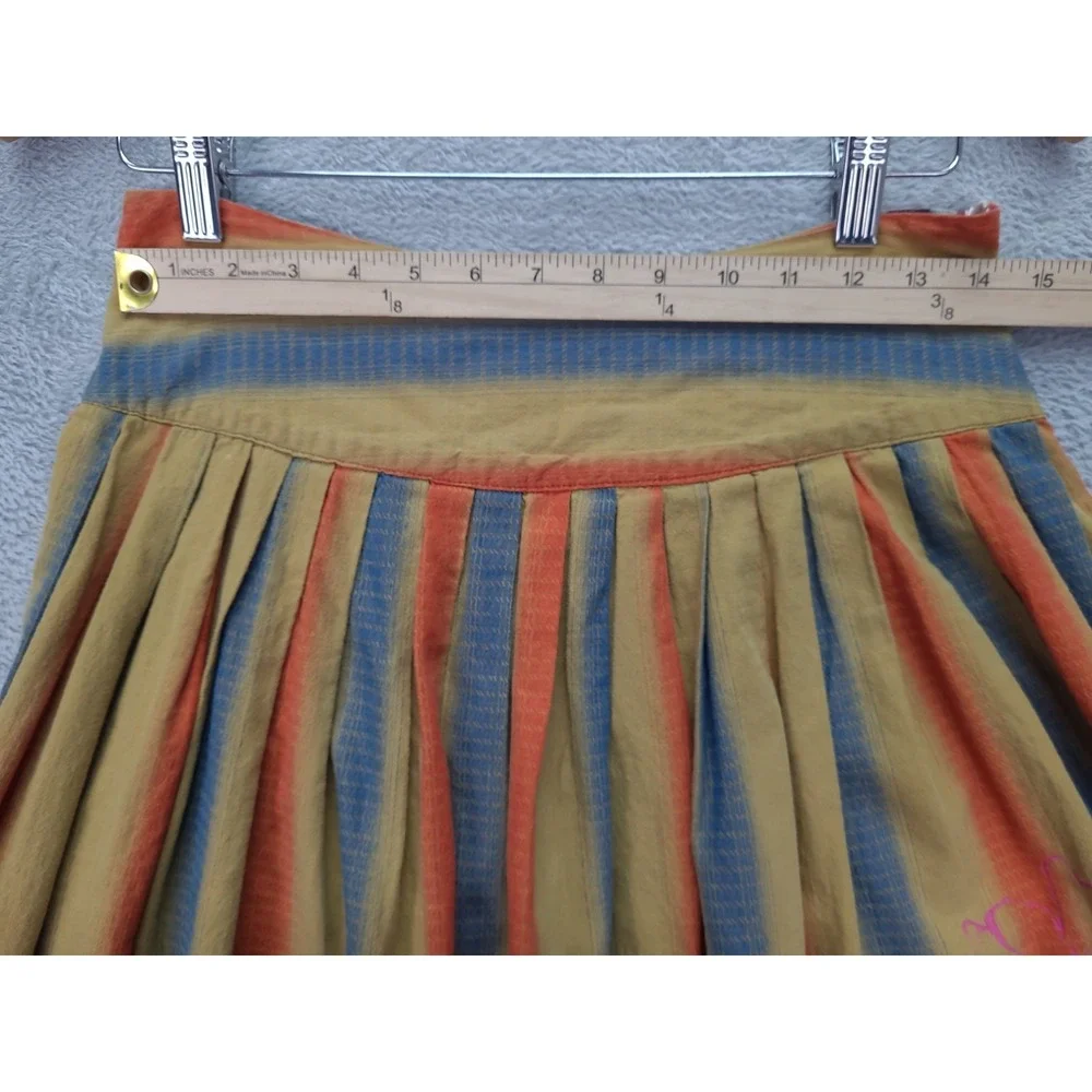 Bebe‎ Multi Colored Striped Pleated Skirt Sz Small Lined Boho Made in USA